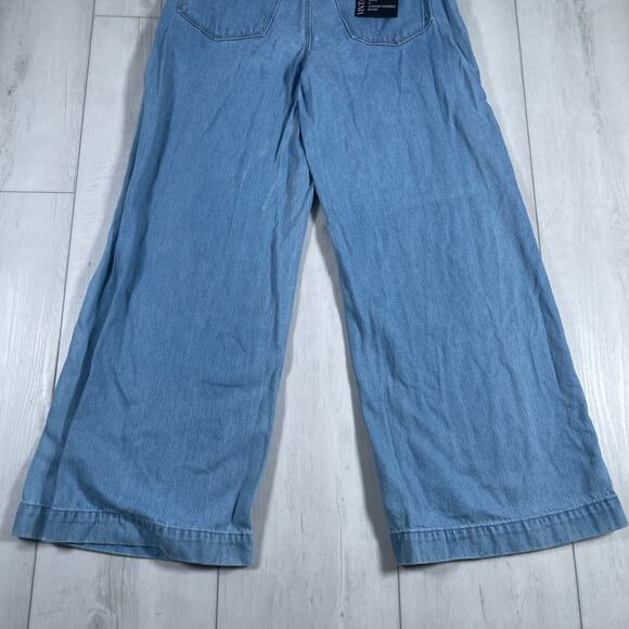 Paige Jeans Womens 29 Harper Wide Leg Light Blue Distressed Hem Relaxed Pants - Picture 6 of 16